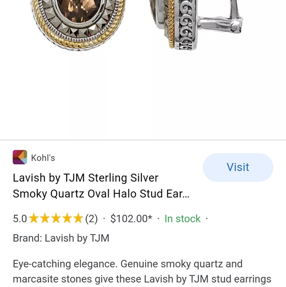 Kohl's earring and necklace set valued at $650 selling for $350 - Picture 2 of 2